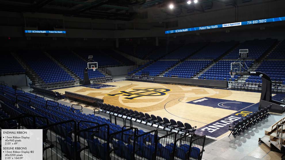 Interior view of basketball court