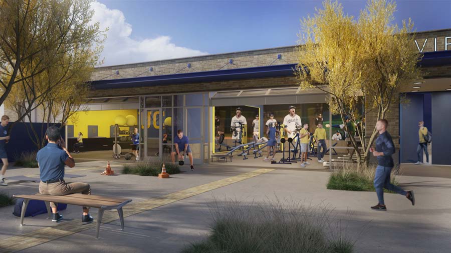 Rendering of baseball park exterior