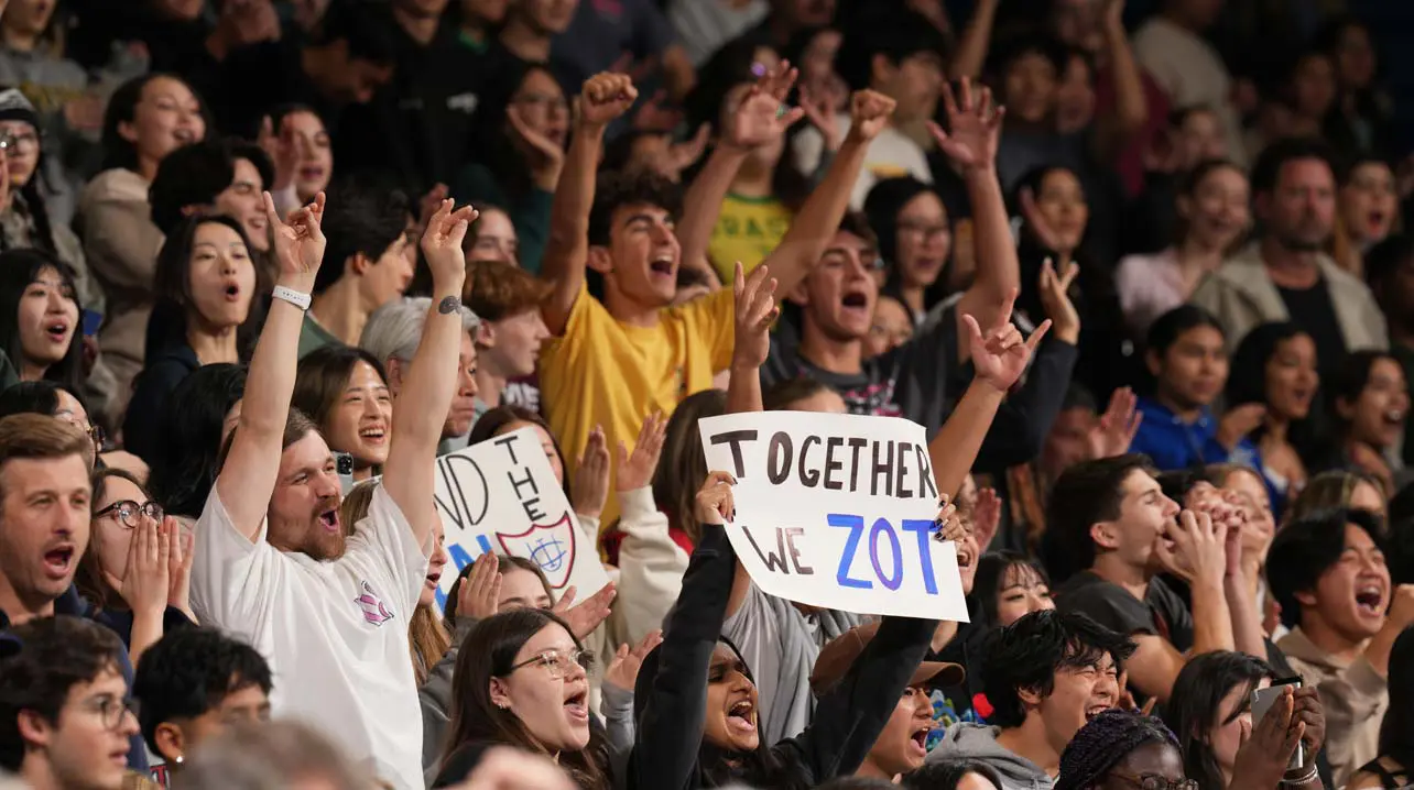 fans cheering in stands