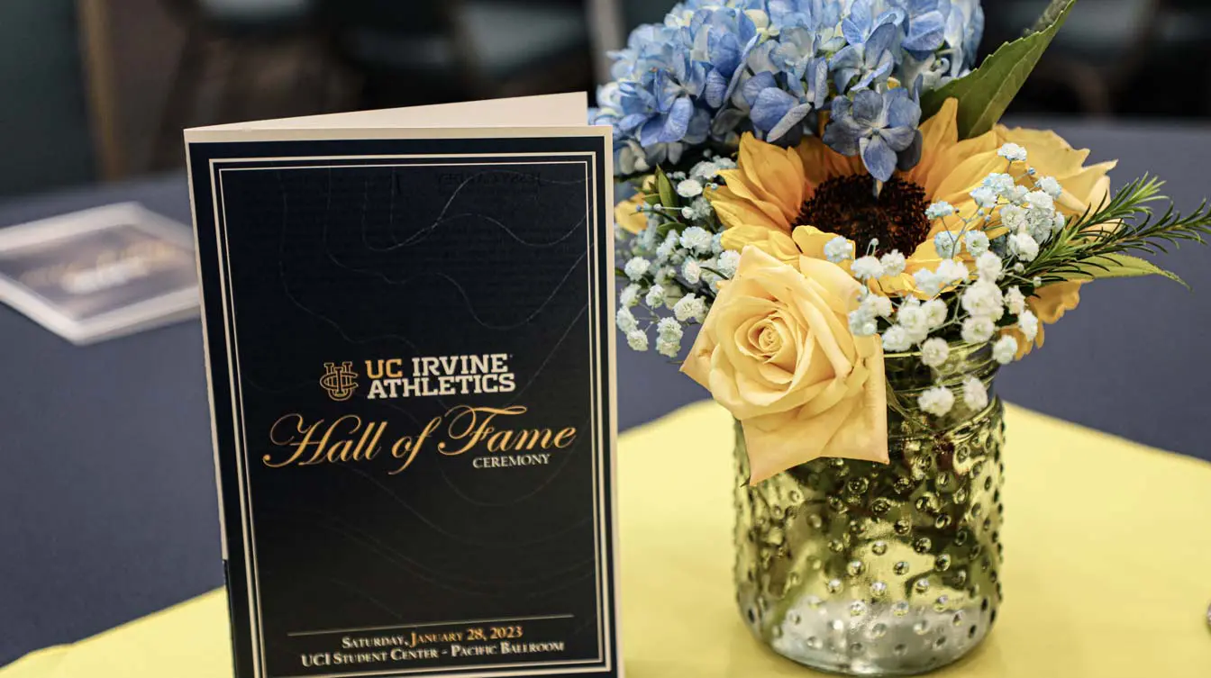 Jar of flowers on a table