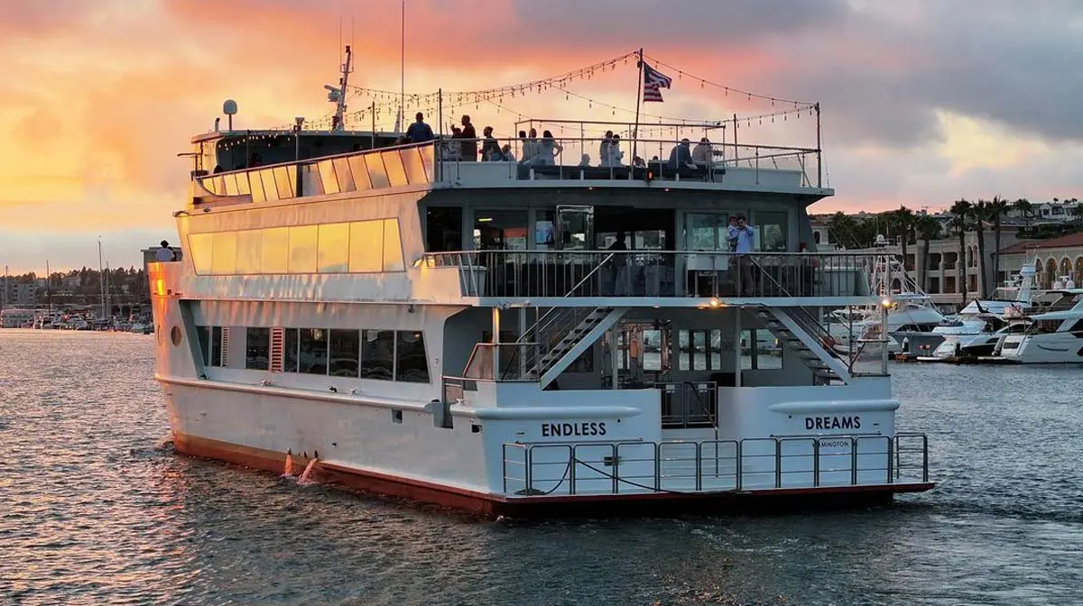 Yacht on the water at sunset